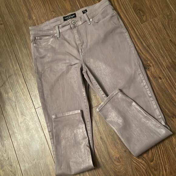 Lucky Brand Jeans - size 10/30 - skinny fit - gray with metallic silver - Picture 4 of 9